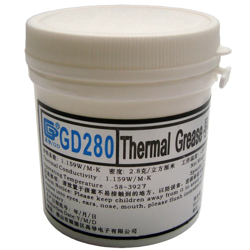 High Guide Gd280 теплопроводная смазка рассеивает тепло силикагель мазь белый вес нетто 150 г бутылка бутылки 150 г
High Guide Gd280 теплопроводная смазка рассеивает тепло силикагель мазь белый вес нетто 150 г бутылка бутылки 150 г