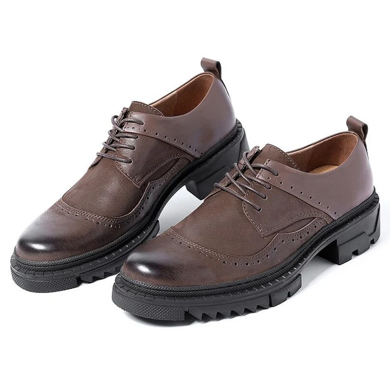 2021 NEW Spring Brogue Shoes Men Casual Oxfords Trendy Wing Tips Leather Shoes Business Man Thick Heel Dress Shoes Round Toe
2021 NEW Spring Brogue Shoes Men Casual Oxfords Trendy Wing Tips Leather Shoes Business Man Thick Heel Dress Shoes Round Toe
