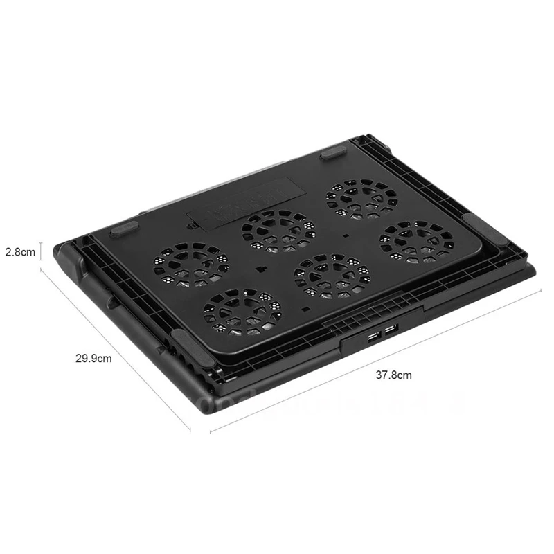 Nuoxi 12-17 дюймовый кулер для ноутбука охлаждающие колодки с двойным USB портом 6