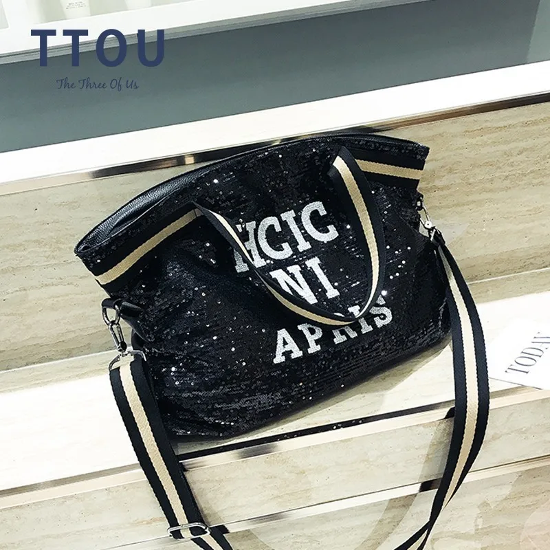 TTOU Women Sequin Letter Printed Handag Female Large Capacity Top-handle Bag Appliques Lady Casual Tote Bag Fashion Shoulder Bag
TTOU Women Sequin Letter Printed Handag Female Large Capacity Top-handle Bag Appliques Lady Casual Tote Bag Fashion Shoulder Bag