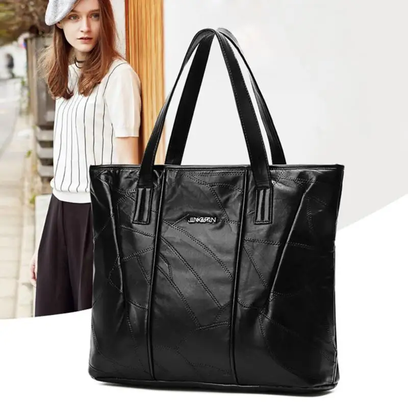Sheepskin Retro Leather Large Capacity Handbags Shoulder Bags Womens Tote Euramerican Style Elegant Shopping Bags
Sheepskin Retro Leather Large Capacity Handbags Shoulder Bags Womens Tote Euramerican Style Elegant Shopping Bags