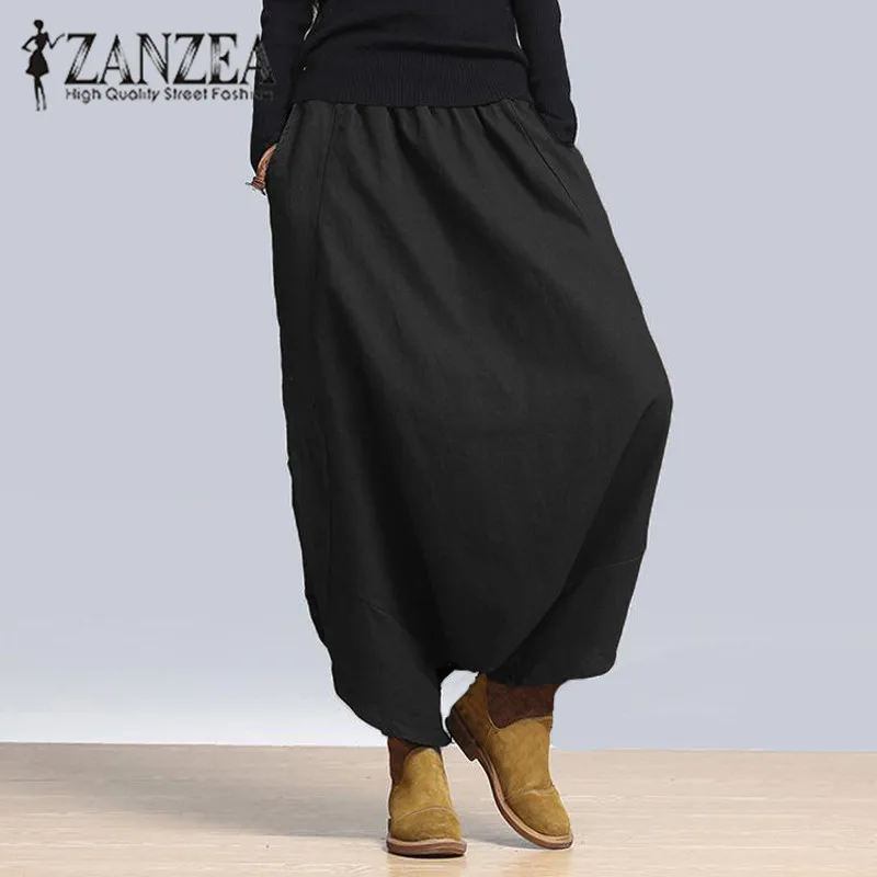 ZANZEA Women Casual Elastic Waist Pockets Solid Loose Drop Crotch Harem Pants Trousers Female Baggy Long Pantalon Hip Hop Pants
ZANZEA Women Casual Elastic Waist Pockets Solid Loose Drop Crotch Harem Pants Trousers Female Baggy Long Pantalon Hip Hop Pants