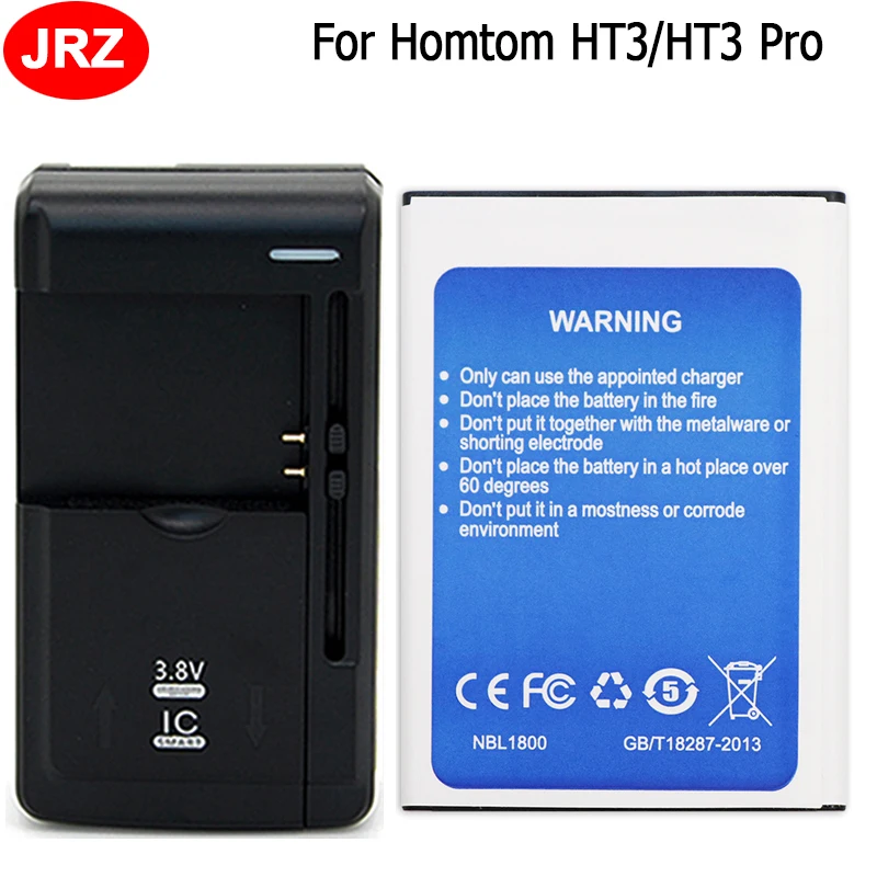 2 шт. для Homtom HT3 батарея PRO Аккумулятор 3000 мАч + универсальное зарядное