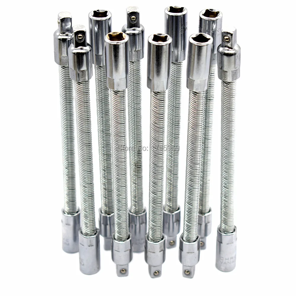 10pcs Socket Wrenches Ratchet Extension Bars Spring Flexible Extension Shaft 1/4" Drive Socket Ratchet Mechanic Tools 150mm Long
10pcs Socket Wrenches Ratchet Extension Bars Spring Flexible Extension Shaft 1/4" Drive Socket Ratchet Mechanic Tools 150mm Long