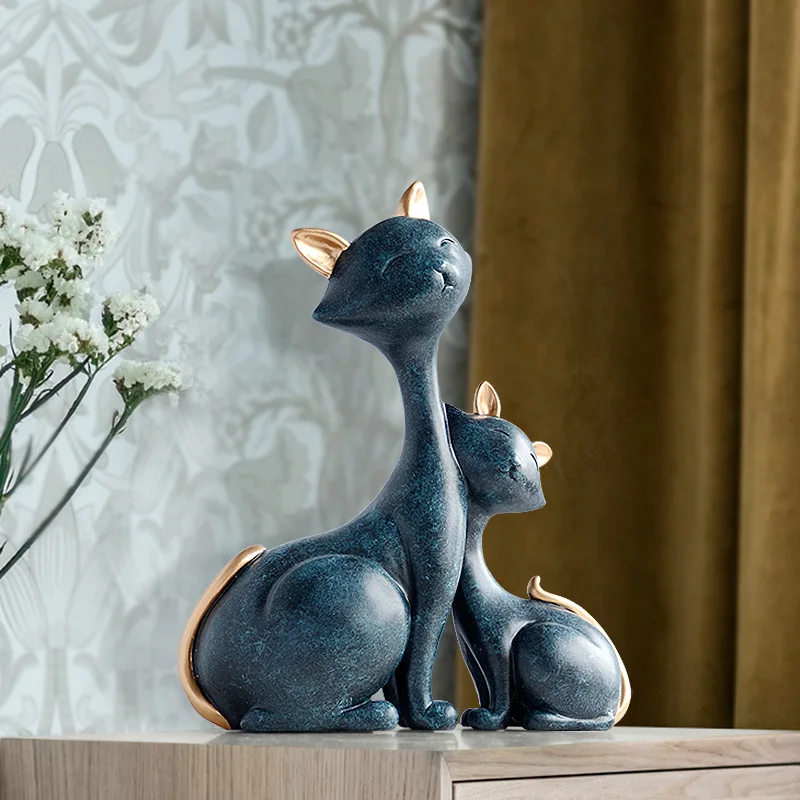 Статуэтка кошки из смолы миниатюрные Декоративные животные настольные