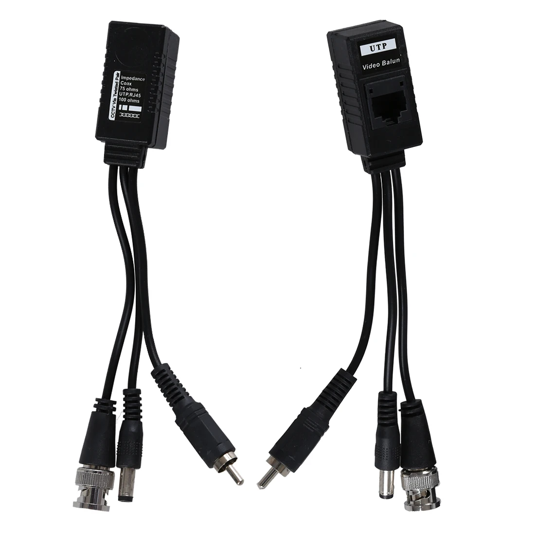 2 шт. пассивные разъемы BNC для видеокамеры RJ45 | Безопасность и защита