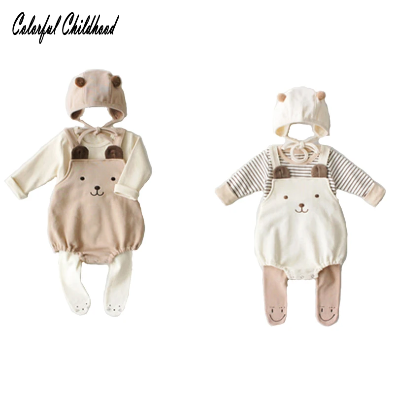 Cartoon bear design newborn baby romper Spring autumn suspender jumpsuit for boy/girls sleeveless overalls+hat toddler clothing
Cartoon bear design newborn baby romper Spring autumn suspender jumpsuit for boy/girls sleeveless overalls+hat toddler clothing