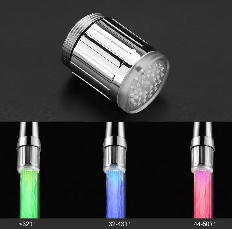 3 Color Changing LED Light Faucet Water Tap LED Light Water Faucet Temperature Sensing Sink faucet Kitchen Bathroom Supplies Hot
3 Color Changing LED Light Faucet Water Tap LED Light Water Faucet Temperature Sensing Sink faucet Kitchen Bathroom Supplies Hot