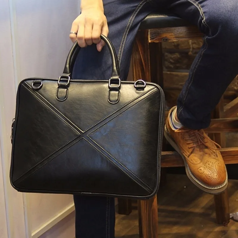 New Fashion Creative Men Black Business Briefcase High Quality PU Leather Handbag Messenger Fill Bag Single Should Purse Travel
New Fashion Creative Men Black Business Briefcase High Quality PU Leather Handbag Messenger Fill Bag Single Should Purse Travel