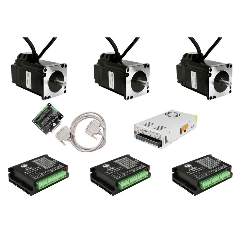 

EU Free Ship 3 Axis NEMA23 Closed-Loop Stepper motor 2.2N.M 4A Encoder 1000line 23SSM8440 &Servo Driver HBS57 Power CNC KITS