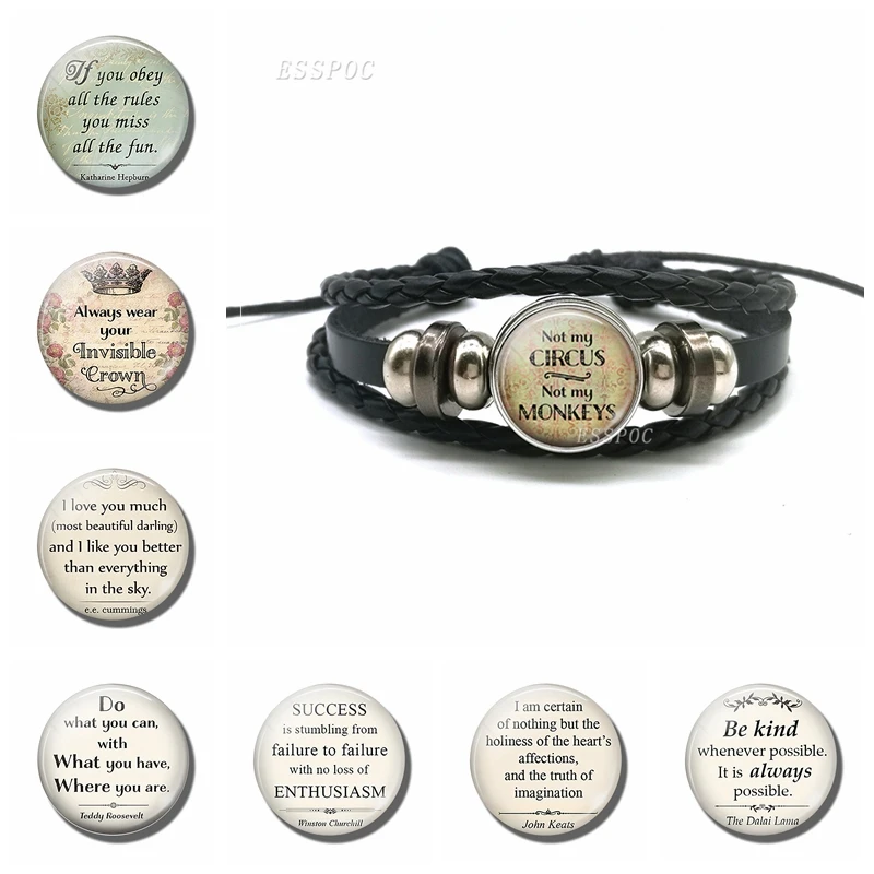 Not My Circus ,Not My Monkeys Funny Quote Handmade Round Glass Cabochon Braided Leather Bracelet Fashion Jewelry for Men Women
Not My Circus ,Not My Monkeys Funny Quote Handmade Round Glass Cabochon Braided Leather Bracelet Fashion Jewelry for Men Women