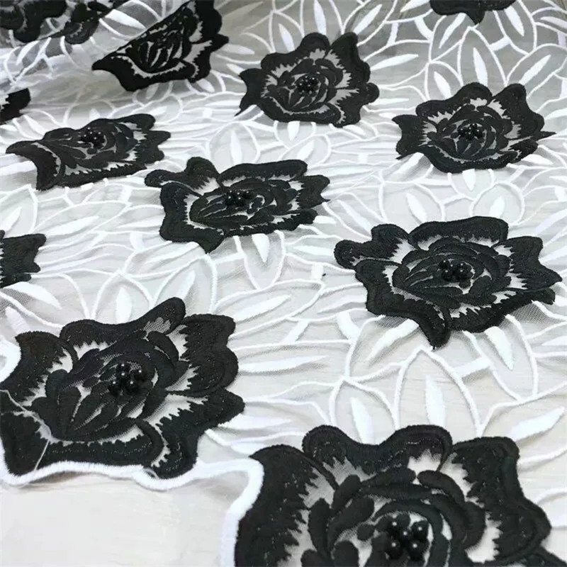 Most beautiful black flowers pattern with black beads French Net Lace for Dress AF38 Free Shipping white Tulle Lace Fabric
Most beautiful black flowers pattern with black beads French Net Lace for Dress AF38 Free Shipping white Tulle Lace Fabric