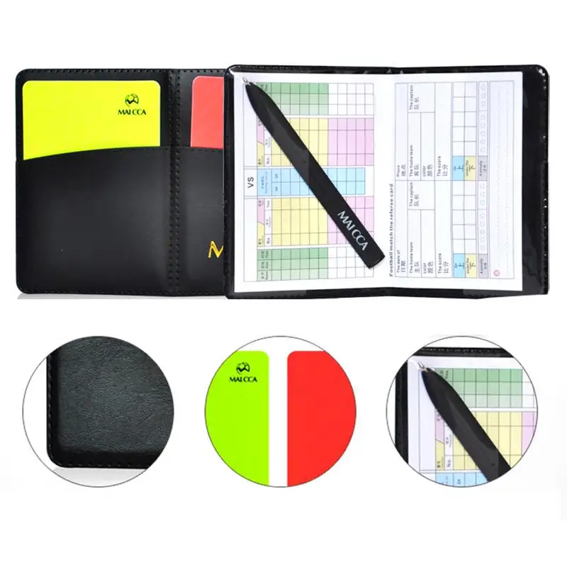 Football Red And Yellow Cards Record Red Card Yellow Card Referee Tool Equipment With Leather Case And Ballpoint Pen
Football Red And Yellow Cards Record Red Card Yellow Card Referee Tool Equipment With Leather Case And Ballpoint Pen