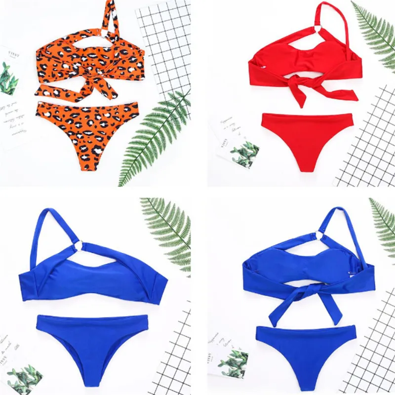 Womens Solid Color One-shoulder Bikini Set Push-Up Padded Swimwear 2019 Summer New Bathing Suit Summer Leopard Printed Swimsuit
Womens Solid Color One-shoulder Bikini Set Push-Up Padded Swimwear 2019 Summer New Bathing Suit Summer Leopard Printed Swimsuit