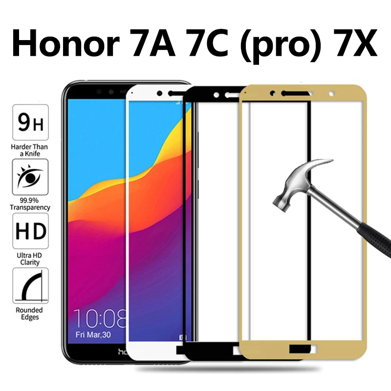 Фото Полное покрытие из закаленного стекла для Huawei Honor 7a pro 5 7 дюймов Защита экрана huawei
