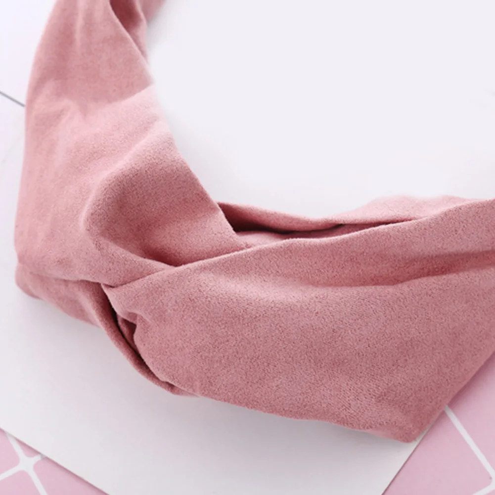 Женские корейские замшевые повязки с узлом однотонные мягкие эластичные для