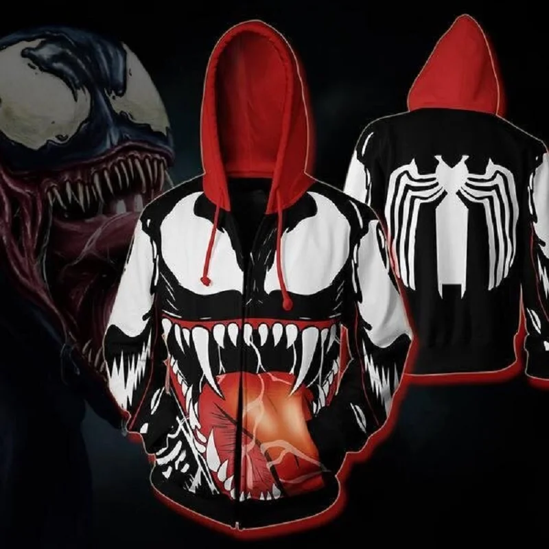 Dropshipping Summer Autumn New Sweatshirts Venom 3D Printing Casual long-sleeved Hooded Pocket Pullover For Men's Women's Tops
Dropshipping Summer Autumn New Sweatshirts Venom 3D Printing Casual long-sleeved Hooded Pocket Pullover For Men's Women's Tops