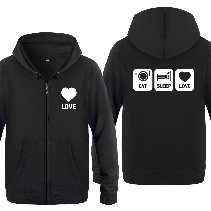 Eat Sleep Love Funny Creative Hoodies Men 2018 Men's Fleece Zipper Cardigans Hooded Sweatshirts
Eat Sleep Love Funny Creative Hoodies Men 2018 Men's Fleece Zipper Cardigans Hooded Sweatshirts