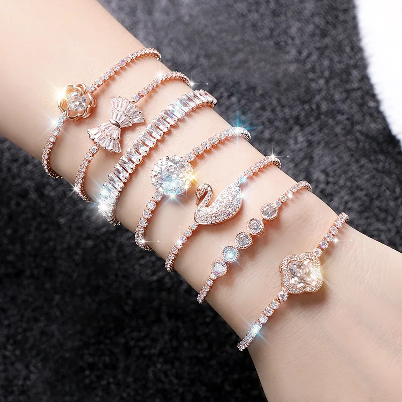 Fashion Bracelets For Women Zircon Crystal Charms Hand Chain Link Female Jewelry Armband Accesorios Pulsera Mujer Joyas Bileklik
Fashion Bracelets For Women Zircon Crystal Charms Hand Chain Link Female Jewelry Armband Accesorios Pulsera Mujer Joyas Bileklik