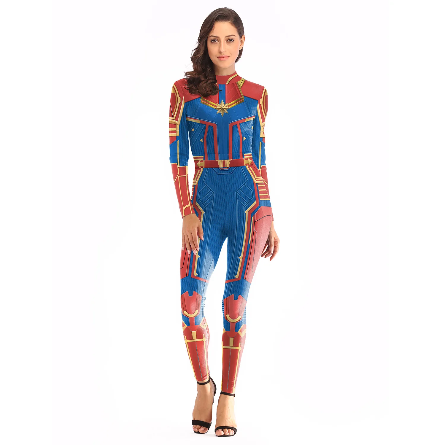 Новинка 3D женский костюм для девочек капитана Марвел Carol Danvers косплей Супергерой