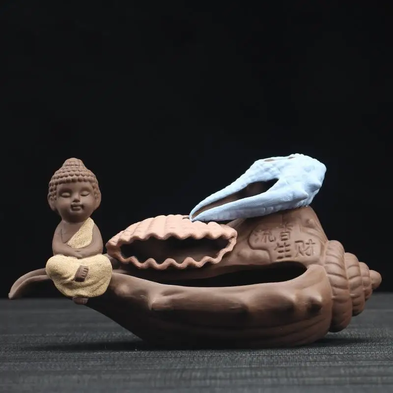 Ceramic The Little Monk Backflow Incense Burner Ceramic Smoke Waterfall Incense Holder Conch Decor Buddha Incense Crafts
Ceramic The Little Monk Backflow Incense Burner Ceramic Smoke Waterfall Incense Holder Conch Decor Buddha Incense Crafts