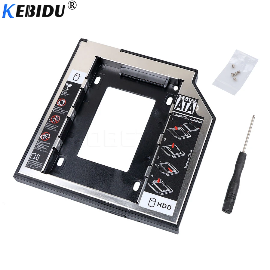 Kebidu новейший SATA на 2nd HDD Caddy 9 5 мм для SSD чехол Корпус жесткого диска Bay ноутбука ODD