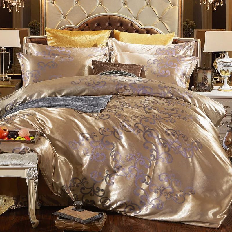 bedding set Jacquard duvet cover set dark golden 4pcs/set bed linen luxurious bedclothes queen king size adult bed set45
bedding set Jacquard duvet cover set dark golden 4pcs/set bed linen luxurious bedclothes queen king size adult bed set45