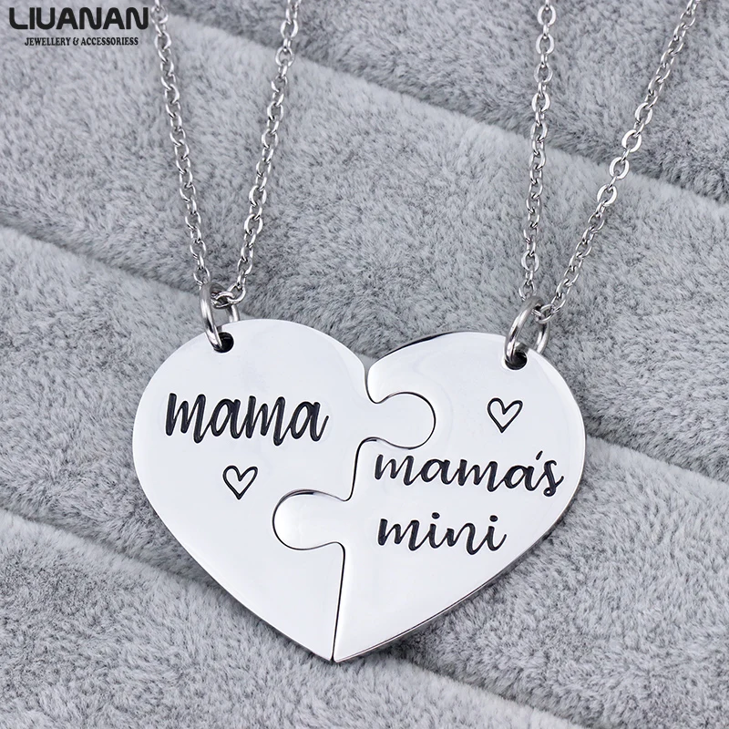 Mother Daughter Necklace Set of 2 Broken Heart Mom and Me Jewelry "Mama, Mama's Mini" Mom Daughter Stainless Pendant Necklaces
Mother Daughter Necklace Set of 2 Broken Heart Mom and Me Jewelry "Mama, Mama's Mini" Mom Daughter Stainless Pendant Necklaces