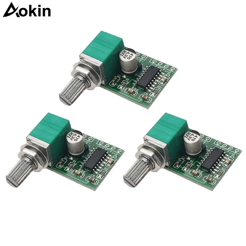 AOKIN Mini PAM8403 DC 5V 2 Channel USB Digital Audio Amplifier Board Module 2 * 3W Volume Control with Potentiometer
AOKIN Mini PAM8403 DC 5V 2 Channel USB Digital Audio Amplifier Board Module 2 * 3W Volume Control with Potentiometer