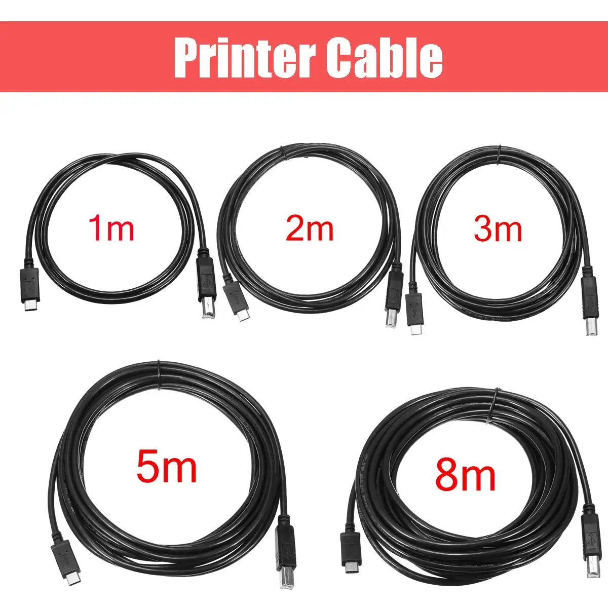 Оптовая продажа внешний USB-кабель 1/2/3/5/8 м USB 3 1 типа C для 2 0 B кабель жесткого диска |