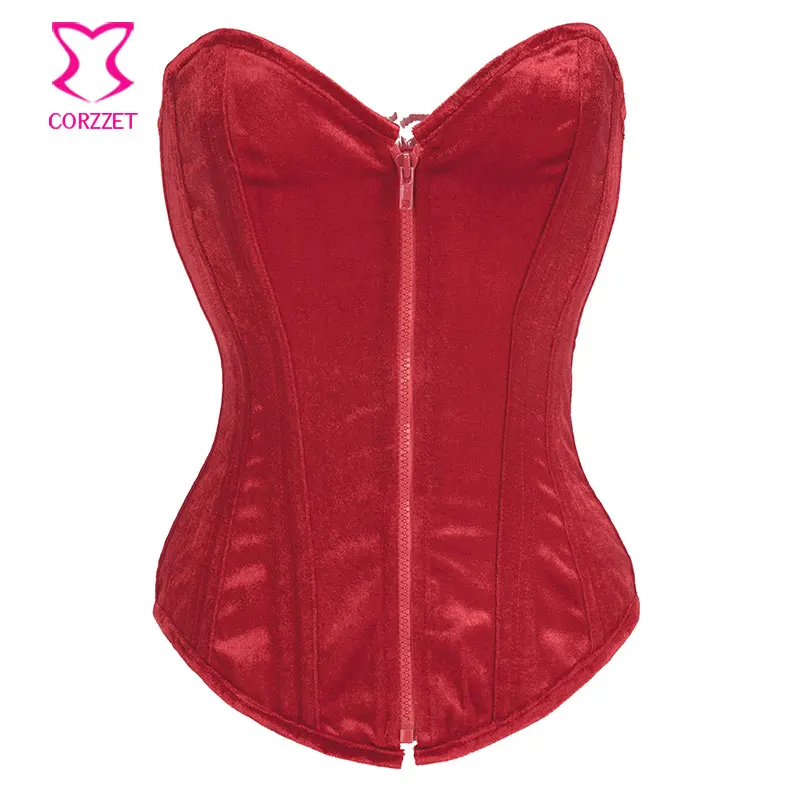 Gothic Red Flannel Front Zipper Overbust Steel Boned Corsets And Bustiers Sexy Women Corset Body Shaper Espartilhos E Corpetes
Gothic Red Flannel Front Zipper Overbust Steel Boned Corsets And Bustiers Sexy Women Corset Body Shaper Espartilhos E Corpetes