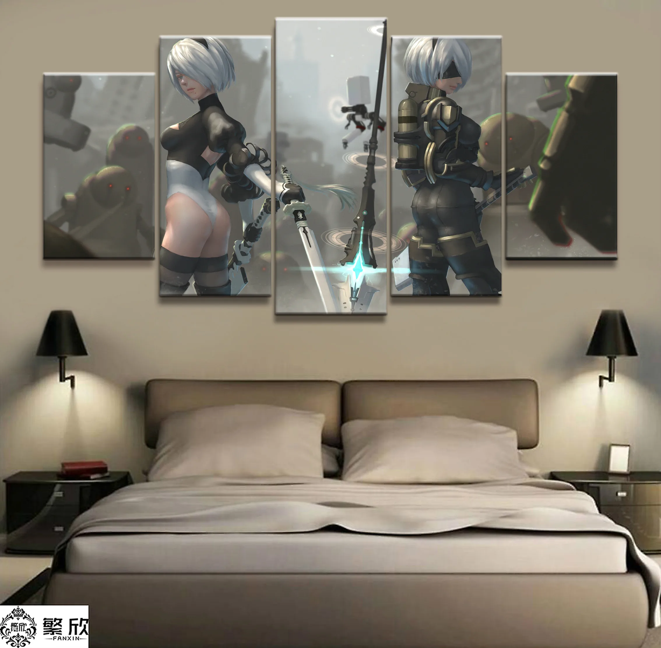 Настенная картина NieR:Automata 2B Game рисунок на холсте для гостиной домашний декор HD