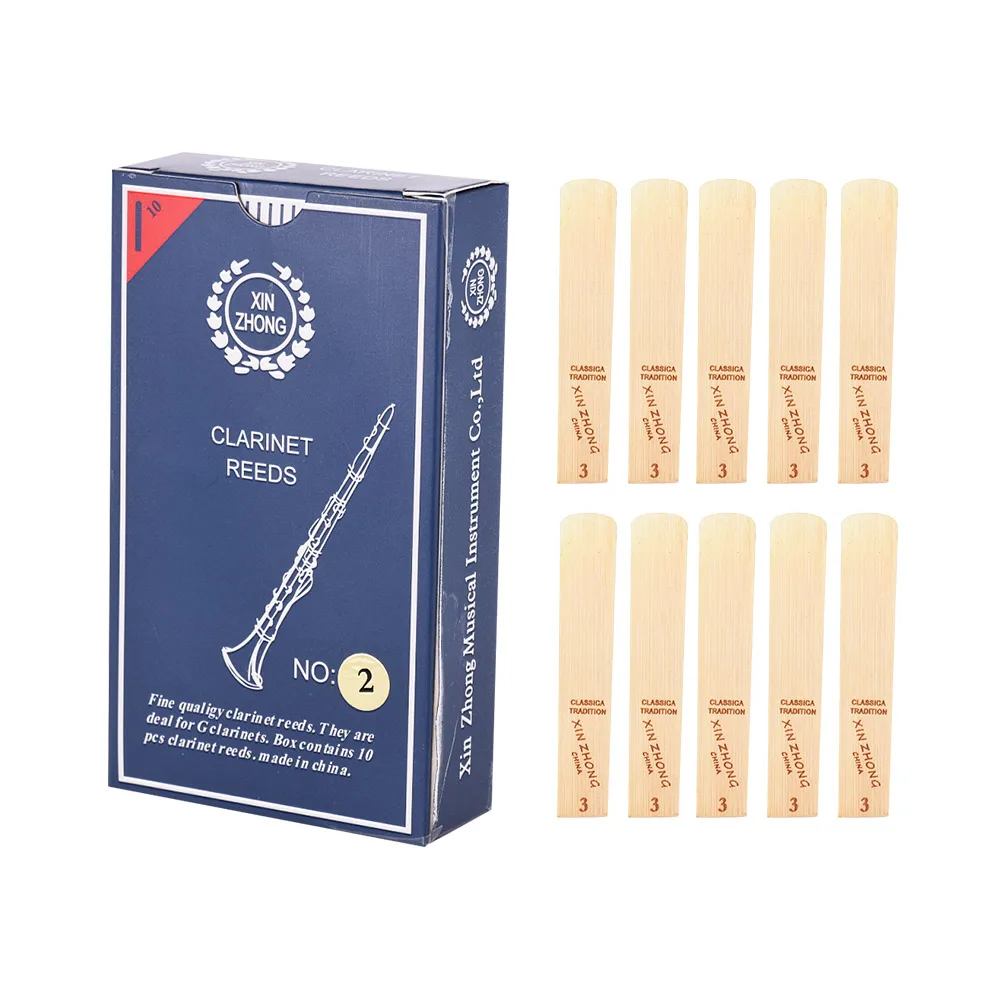10pcs/ Box Clarinet Reeds Normal Level G Clarinet Reeds Strength 2.0/ 2.5/ 3.0 for Beginners Woodwind Instruments Parts
10pcs/ Box Clarinet Reeds Normal Level G Clarinet Reeds Strength 2.0/ 2.5/ 3.0 for Beginners Woodwind Instruments Parts