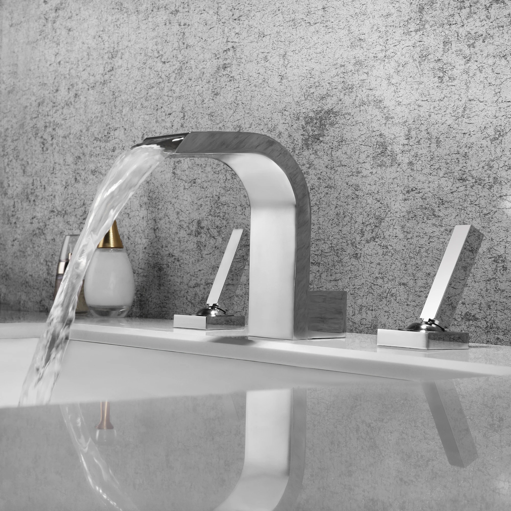SKOWLL Stainless Steel Bathroom Basin Faucet Deck Mounted Dual Handle Waterfall Faucets Crane Bathtub Mixer Taps Chrome Sink Tap
SKOWLL Stainless Steel Bathroom Basin Faucet Deck Mounted Dual Handle Waterfall Faucets Crane Bathtub Mixer Taps Chrome Sink Tap