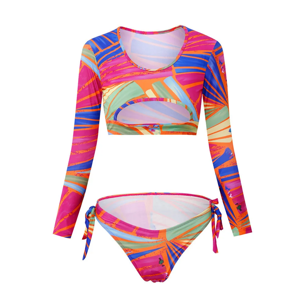 Women Sexy Hollow Out Long Sleeves Bikinis Swimsuit Rainbow Print Bikini Swimwear 2019 Bandage Swimsuit Women Biquini High Cut
Women Sexy Hollow Out Long Sleeves Bikinis Swimsuit Rainbow Print Bikini Swimwear 2019 Bandage Swimsuit Women Biquini High Cut