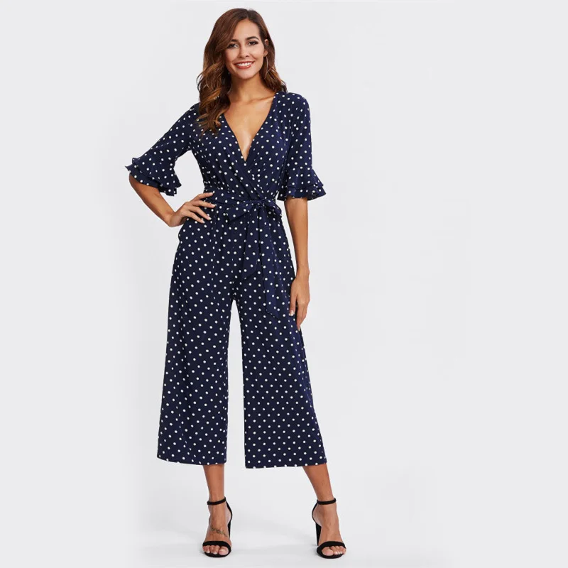 Hot Sale Enlargement Polka Dot V Neck Sexy Jumpsuit Elegant Women Fashion Casual New Arrival Middle Sleeve Print Spring Jumpsuit
Hot Sale Enlargement Polka Dot V Neck Sexy Jumpsuit Elegant Women Fashion Casual New Arrival Middle Sleeve Print Spring Jumpsuit