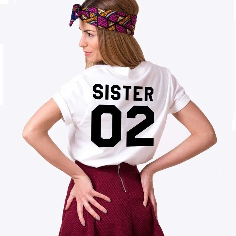 SISTER 01 SISTER 02 Women Fashion Summer T-shirt Cotton Best Friends T shirt Tee Shirt Short Sleeve Sister Close Friend-J056
SISTER 01 SISTER 02 Women Fashion Summer T-shirt Cotton Best Friends T shirt Tee Shirt Short Sleeve Sister Close Friend-J056