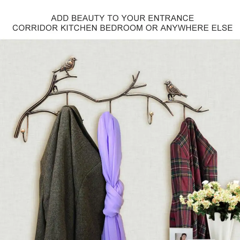 5 Hooks Wrought Iron Bird Door Hook Rack Clothes Rack Robe Key Holder Door Mounted Hat Hanger Kitchen Wall Home Decoration
5 Hooks Wrought Iron Bird Door Hook Rack Clothes Rack Robe Key Holder Door Mounted Hat Hanger Kitchen Wall Home Decoration