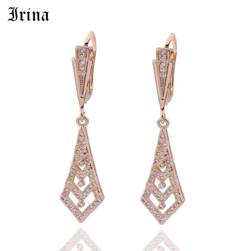 Irina New Design Elegant Rose Color Inlay AAA Zircon Geometry Long Earrings For Gril To Gift Fashion South Korea JEWELRY
Irina New Design Elegant Rose Color Inlay AAA Zircon Geometry Long Earrings For Gril To Gift Fashion South Korea JEWELRY