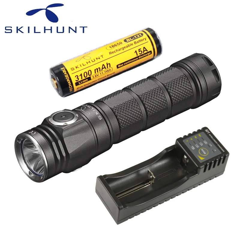Skilhunt M200 CREE XP-L светодиодный 1050 Люмен USB Магнитная Зарядка Фонарик с батарея