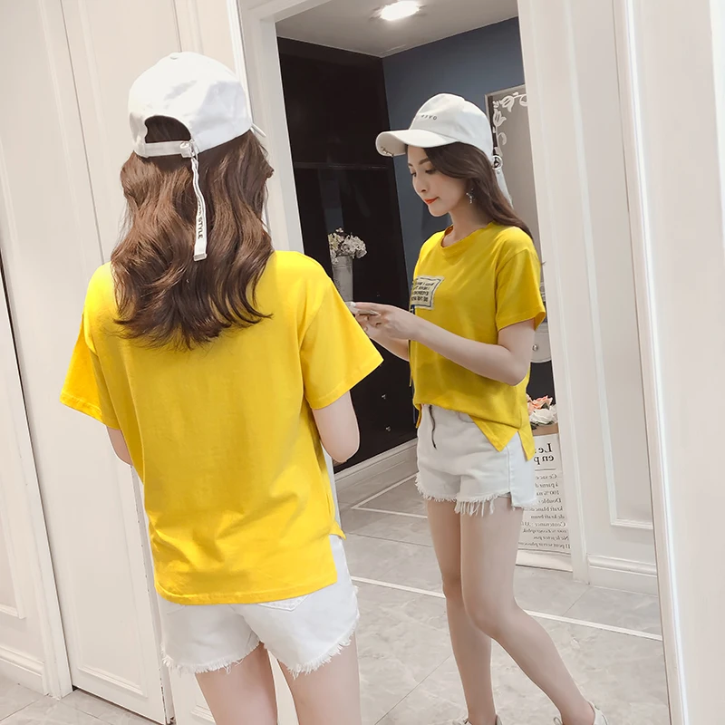 korean 95% cotton letter Print tshirt Summer Women T-Shirt Casual Round Neck Loose Short Sleeve t Shirt Basic Female white Tops
korean 95% cotton letter Print tshirt Summer Women T-Shirt Casual Round Neck Loose Short Sleeve t Shirt Basic Female white Tops