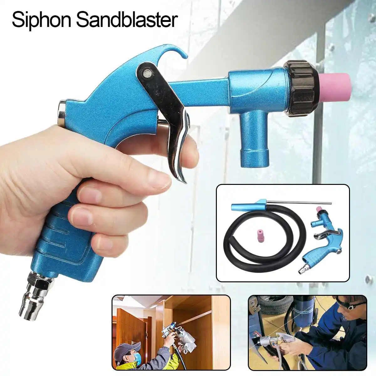 Blasting Air Siphon Feed Sandblaster Spray Gu n Kit with Sand Suction Pipe Hose Ceramic Nozzle Tips Abrasive Power Tool
Blasting Air Siphon Feed Sandblaster Spray Gu n Kit with Sand Suction Pipe Hose Ceramic Nozzle Tips Abrasive Power Tool