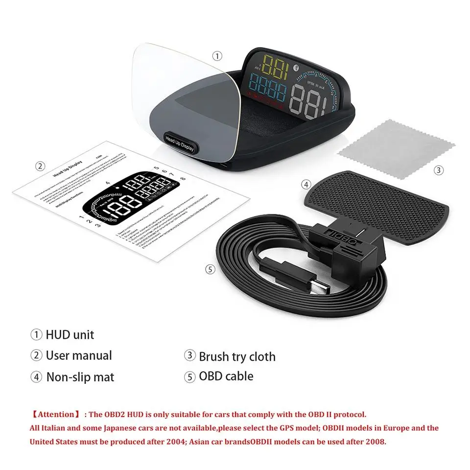 VJOYCAR New C600 OBDII On-board Computer Auto OBD2 EUOBD HUD Heads Up Display Car Speedometer Clear Fault Code Over Speed Alarm
VJOYCAR New C600 OBDII On-board Computer Auto OBD2 EUOBD HUD Heads Up Display Car Speedometer Clear Fault Code Over Speed Alarm