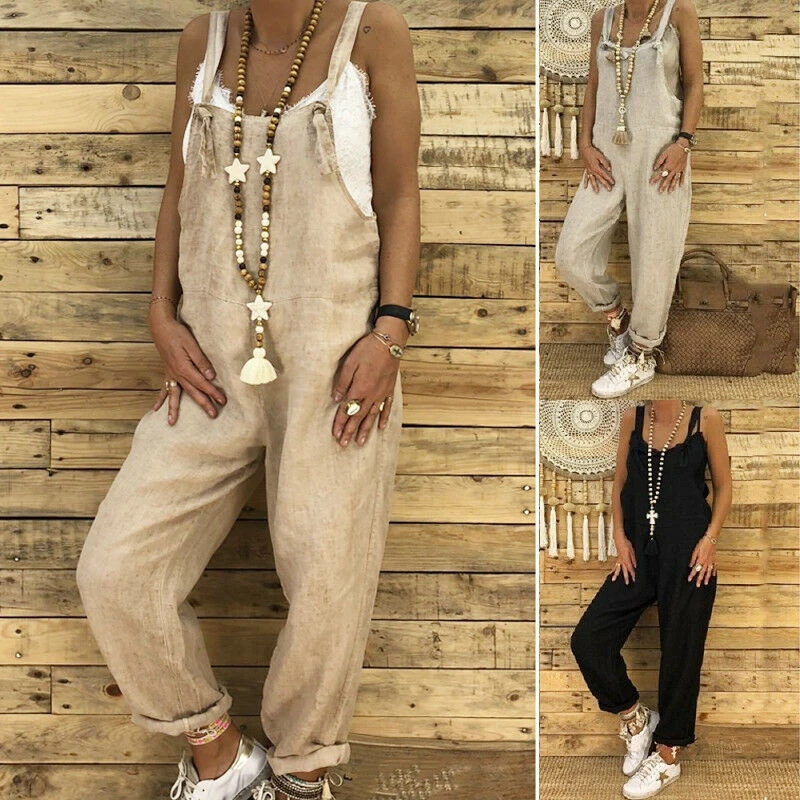 Summer Women Jumpsuit New Loose Romper Bib Pants Jumpsuit Loose Trousers Overalls Ladies Playsuit Solid Color Ladies Jumpsuits
Summer Women Jumpsuit New Loose Romper Bib Pants Jumpsuit Loose Trousers Overalls Ladies Playsuit Solid Color Ladies Jumpsuits