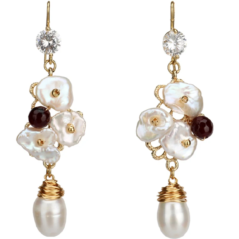 Eilepura Original Design Natural Fresh Water Baroque Pearl For Women Flower Shape Drop Earrings Fine Jewelry Boucles Femme
Eilepura Original Design Natural Fresh Water Baroque Pearl For Women Flower Shape Drop Earrings Fine Jewelry Boucles Femme