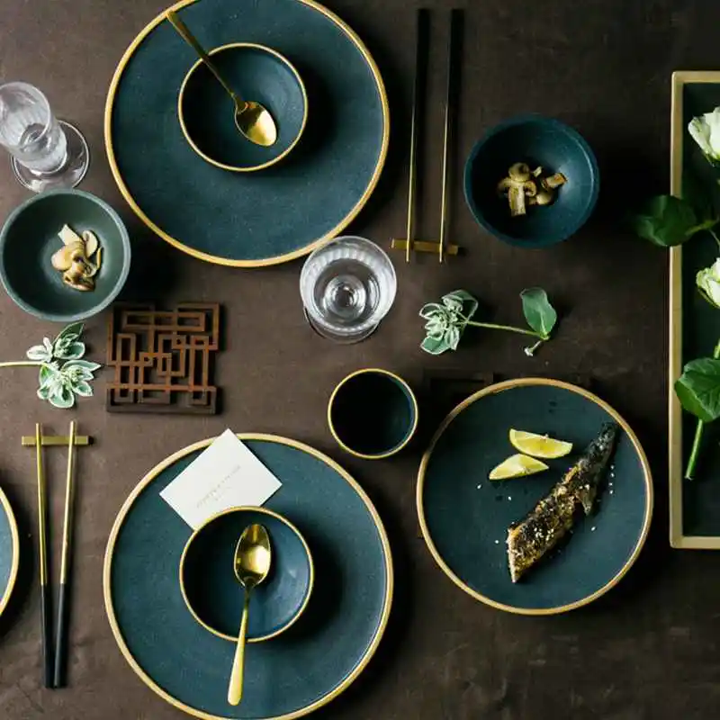 Ceramic Gold Inlay Plates Steak Food Dish Nordic Style Retro Tableware Bowl Ins Dinner Plate Cup High End Dinnerware Set
Ceramic Gold Inlay Plates Steak Food Dish Nordic Style Retro Tableware Bowl Ins Dinner Plate Cup High End Dinnerware Set