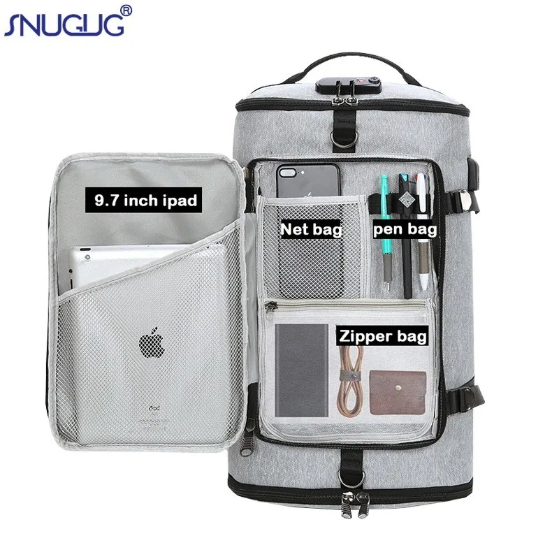Рюкзак для ноутбука 17 дюймов SNUGUG Вместительная дорожная сумка подростков
