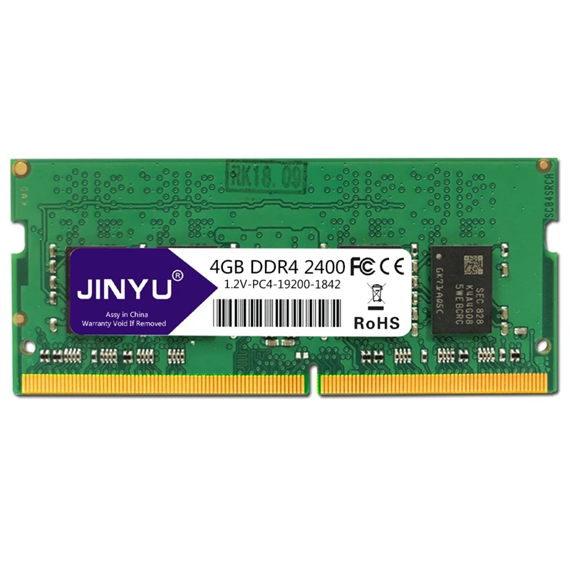 Фото JINYU DDR4 2400MHz 1 2 V 288Pin DIMM игровая RAM память для ноутбука 4GB|Оперативная память| |