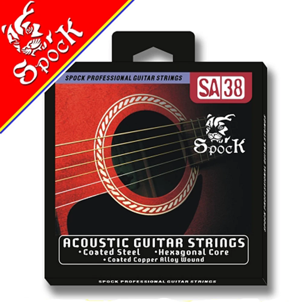 

Spock SA38 Hexagonal Core Acoustic Guitar Strings Coated Copper Alloy Wound 011-052 inch Plated High Carbon Hexagonal Core