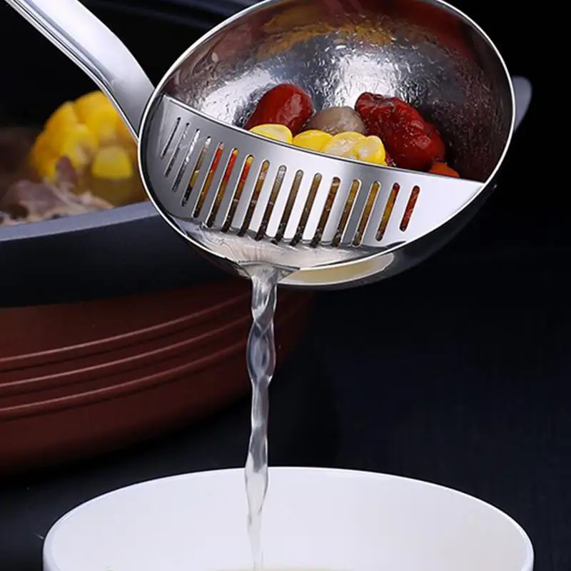 Hot Creative 2 In 1 Soup Spoon Colander Stainless Steel Kitchen Long Handle Detachable Porridge Spoon With Filter Strainer 40P
Hot Creative 2 In 1 Soup Spoon Colander Stainless Steel Kitchen Long Handle Detachable Porridge Spoon With Filter Strainer 40P